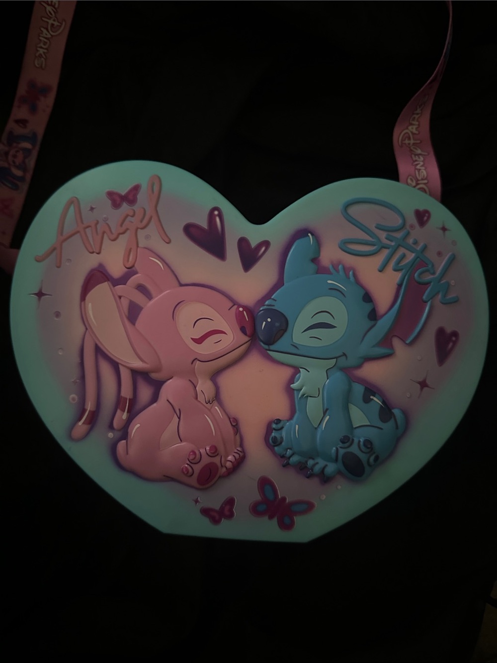 Disneyland Angel & Stitch Heart popcorn bucket